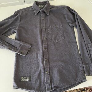 The Vermont Flannel Company Shirt Men’s Small Button Up Solid Gray Chamois USA